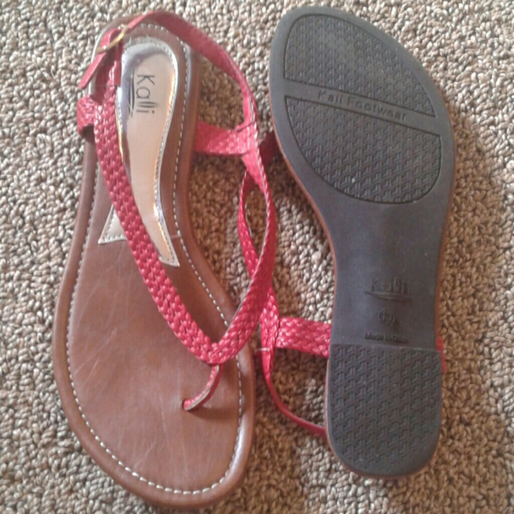 NEVER WORN red braided sandals